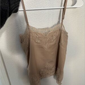 Bohme Lace Detail Beige Camisole